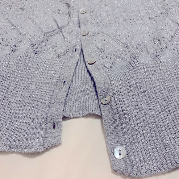 Wet Seal Sparkly Grey Button Down Cardigan - Picture 6 of 8